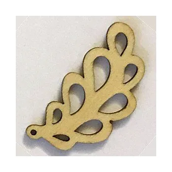Dětské navlékací korálky Dřevěný výřez list 46x23mm