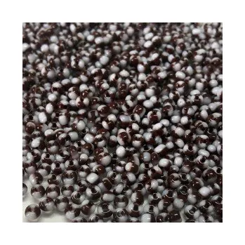 Dětské navlékací korálky Rokajl 8/0 hnědo-bílé