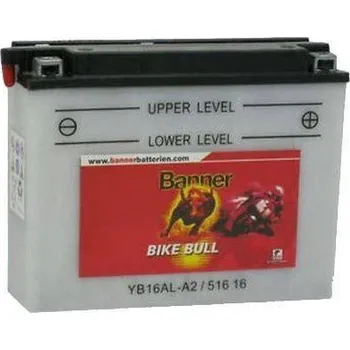Elektroinstalace pro motocykl Motobaterie Banner Bike Bull 12V, YB16AL-A2, 16Ah, 200A, 207x71x164