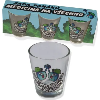 Sklenice Sada panáků - Lék na všechno slivovice