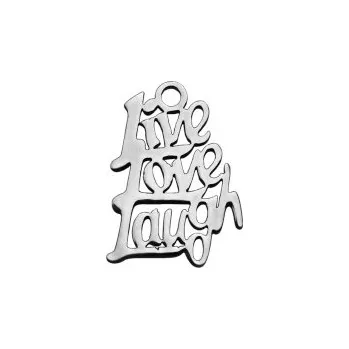 Přívěsek Přívěsek live, love, laugh 17x12mm chirurgická ocel