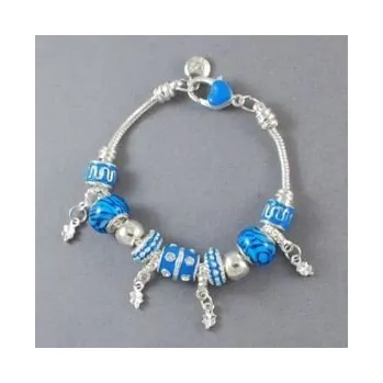 Náramek Elegantní náramek s korálky - modrý