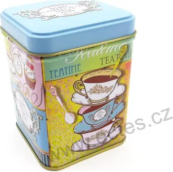 Dóza na potraviny TEA TIME 7421 světlemodrá, šálky s čajem