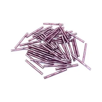 Dětské navlékací korálky Preciosa tyčinky tmavě fialové kroucené 25 mm