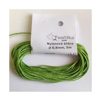 Korálek Nylonová šňůra světle zelená 0,8mm (5m)
