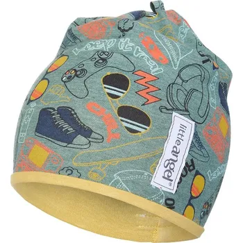 Módní doplněk Little Angel Čepice podšitá Outlast® - zelená games/oliva Velikost čepic: 2 | 39-41 cm