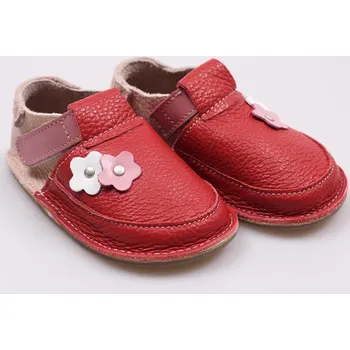 Chlapecké polobotky Kožené barefoot boty Lollipop - podrážka 3 mm - pravá 24, levá 23, Tikki shoes