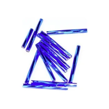 Dětské navlékací korálky Preciosa tyčinky modré kroucené 35 mm