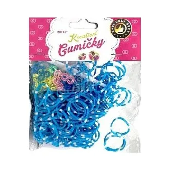 kreativní sada Gumičky na náramky Loom Bands pruhované modro-bílé