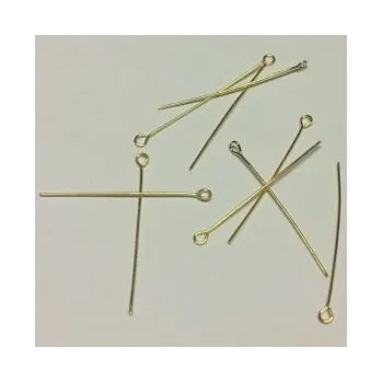 Materiál na výrobu šperku Ketlovací jehly 40mm zlatá b. 100ks