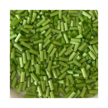 Dětské navlékací korálky Rokajl světle zelené rovné tyčinky (5 mm)