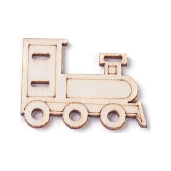 Vláček a vláčkodráha Dřevěný výřez lokomotiva 32x42mm