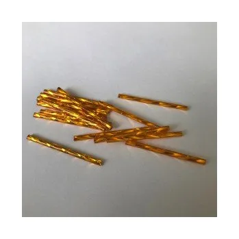 Dětské navlékací korálky Preciosa tyčinky světle oranžové kroucené 35 mm