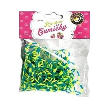 kreativní sada Gumičky na náramky Loom Bands pruhované modro-žluté