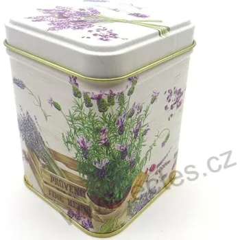 Dóza na potraviny IHR LEVANDULE PROVENCE plechová dóza na čaj 7420 levandule v květináči v bedýnce