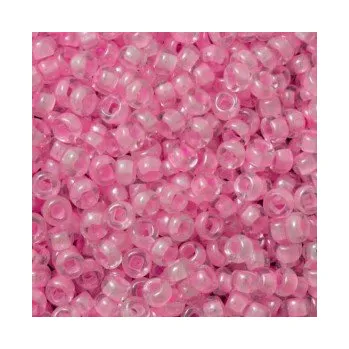 Dětské navlékací korálky Rokajl 10/0 neon růžový průtah