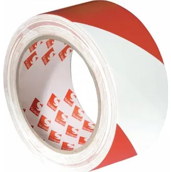 Lepicí páska Šrafovaná bílo/červená značicí páska SCAPA, š.50mm MC2724_BČ