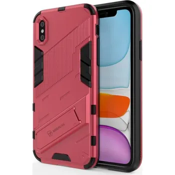 Pouzdro na mobilní telefon Odolný ochranný kryt se stojánkem pro iPhone XR - růžový