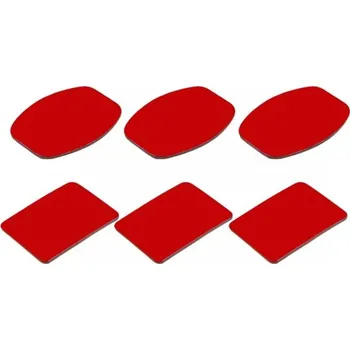 Puluz sada 3 zakřivených a 3 rovných samolepek pro GoPro - červená