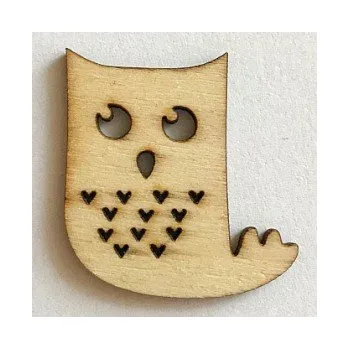 Dětské navlékací korálky Dřevěný výřez sovička 30x30mm