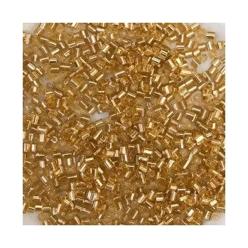 Dětské navlékací korálky Rokajl Preciosa 1. jakost drobné hranaté světle zlaté č. 077