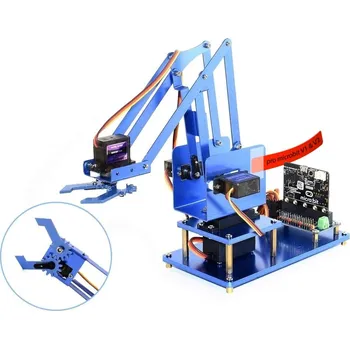 Elektronická stavebnice Waveshare 4-DOF kovová robotická ruka pro micro:bit
