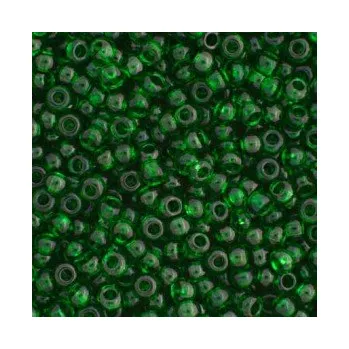 Dětské navlékací korálky Rokajl Preciosa 1. jakost 8/0 tmavě zelená průhledná č. 165