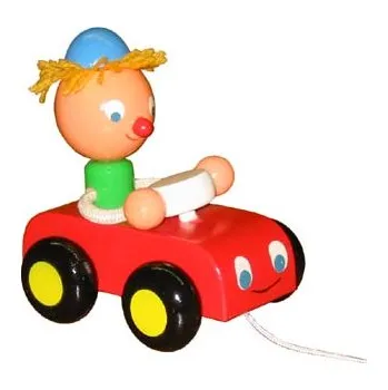 Dřevěná hračka Tahací auto s klukem od firmy Miva Vacov (Dřevěná tahací hračka - Miva Vacov)