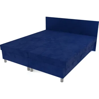 Postel Dvoupostel modrá 200 × 180 cm na nohách