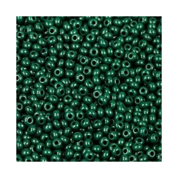 Dětské navlékací korálky Rokajl Preciosa 1. jakost 9/0 tmavě zelená č. 167