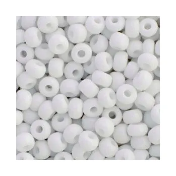 Dětské navlékací korálky Rokajl Preciosa 1. jakost 6/0 bílá č. 084