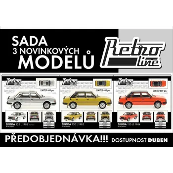 autíčko 1:43 Škoda 120 LS / 125 L / 130 L (sada 3 modelů)