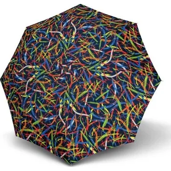 Deštník Modrý barevný mechanický skládací dámský deštník Alivia