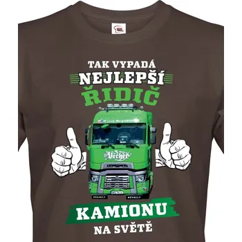 Pánské tričko Pánské tričko Nejlepší řidič kamionu, Barva Army 29 Bezvatriko.cz 1670 - DTF/DTG