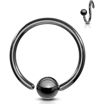 Piercing Šperky4U Piercing - kruh černý, kulička 3 mm - K1002K-08103