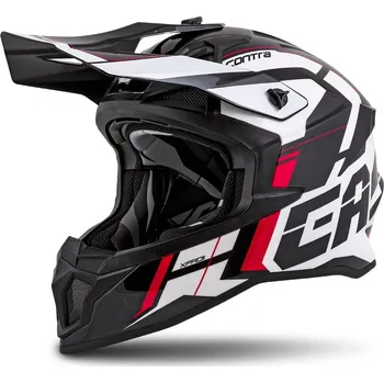 Helma na motorku Cassida PŘILBA CROSS PRO 2 CONTRA, (BÍLÁ/ČERVENÁ/ČERNÁ) M140-1316 - Velikost XL