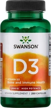 Swanson Vitamín D3 1000 IU 250 cps.