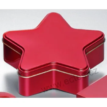 Dóza na potraviny RED plechová dóza hvězda 8800 jednobarevná červená metalická