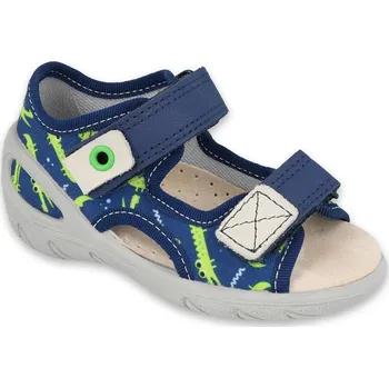 Chlapecké sandály Sandálky Befado Sunny 065P155 065X155 modré s krokodýlky s koženou stélkou velikost: 23