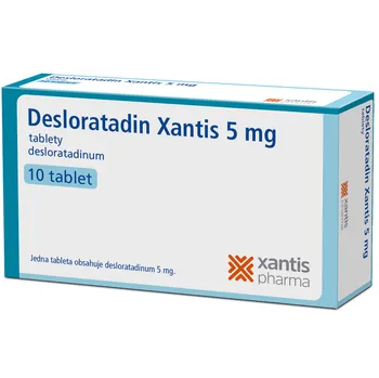 Lék na alergii Desloratadin Xantis 5 mg 10 tbl.