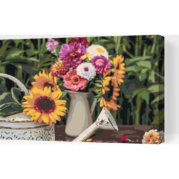 Malování podle čísel - Květinové zátiší Velikost: 40x60cm, Rámování: Pouze srolované plátno