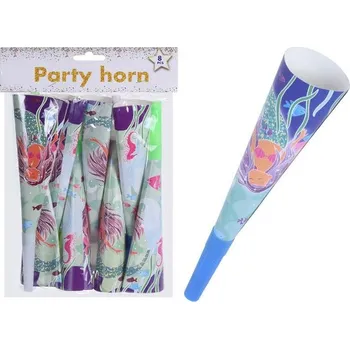 Party nádobí Trumpety papírové 8ks mix 952942