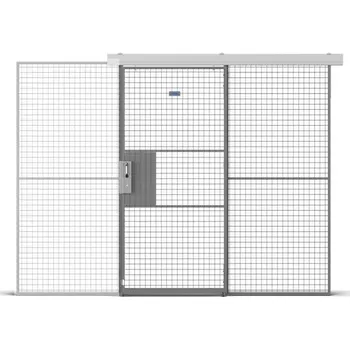 Plot Dveře - posuvné jednokřídlé (pro ochrannou mříž), šířka 800 mm, sloupky šedé/dveře šedé
