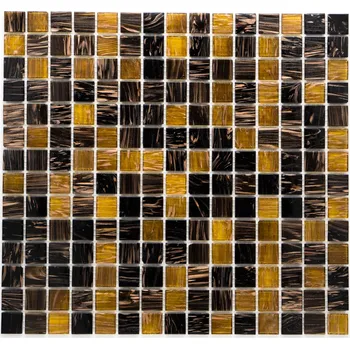 Obklad Skleněná mozaika hnědá, medová, zlatavá 20x20mm