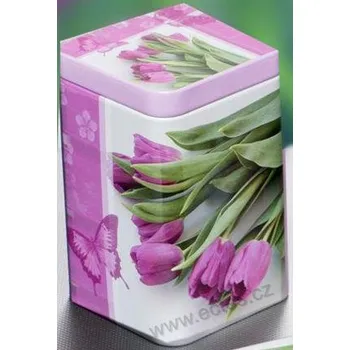 Dóza na potraviny TULPEN 3392 růžové tulipány foto s motýlkem
