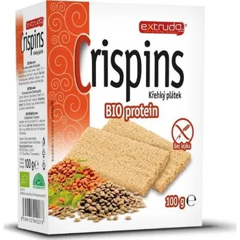Trvanlivě pečivo Extrudo Crispins chlebíček proteinový BIO 100 g