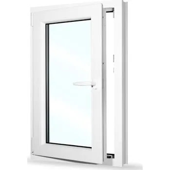 Okno Plastové okno 65x100 cm (650x1000 mm) | Bílé | Otevíravé i sklopné | Levé | 6 komor | 80 mm