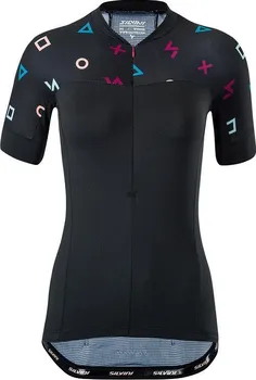 cyklistický dres Silvini Catirina WD1621 s krátkým rukávem Black/Turquoise