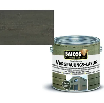 Lak na dřevo Saicos lazura pro zešednutí odstín 10L 7620 šeď grafitová + dárek k objednávce nad 1000Kč