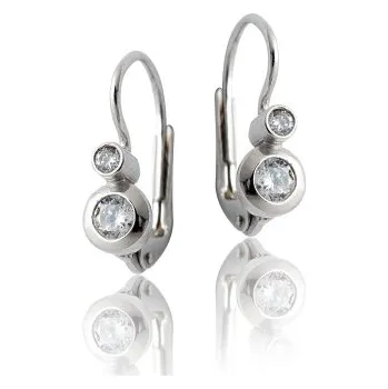 Náušnice Diamantové náušnice bílé zlato s klasickým zapínáním